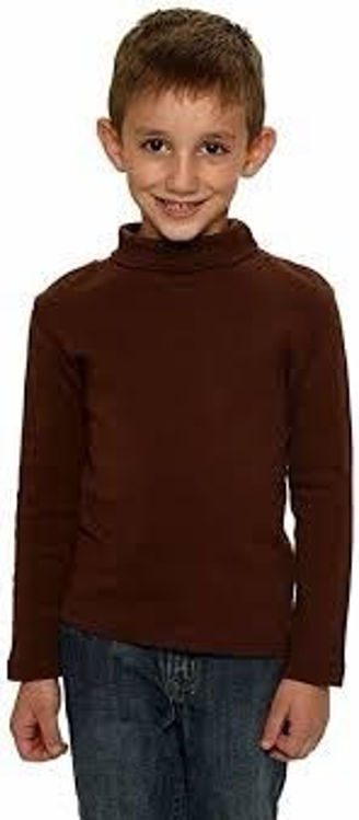 Picture of BIMBI 100% HIGH QUALITY Cotton Thermal Turtleneck DARK BROWN